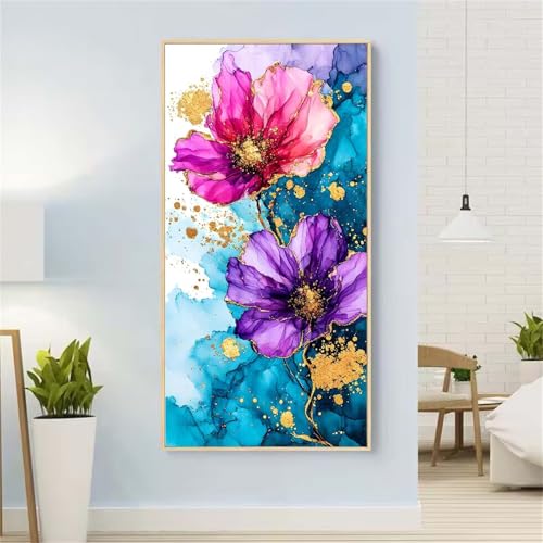 Lotus Diamond Painting Groß xxl 100x200 cm Diamond Painting Farbe Diamond Painting Erwachsene, 5D Diamant Painting Bilder Kinder, Mosaikherstellung, für Home Wand Décor Aesthetic, Geschenke für Damen von Yeefion