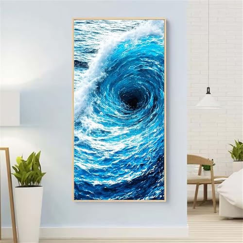 Meer Diamond Painting Groß xxl 60x120 cm Diamond Painting Abstrakt Diamond Painting Erwachsene, 5D Diamant Painting Bilder Kinder, Mosaikherstellung, für Home Wand Décor Aesthetic, Geschenke für Damen von Yeefion