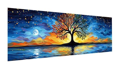 Ozean Diamond Painting Erwachsene Groß 270x90cm, Diamant Painting Bilder Baum Diamond Painting Kinder, Full DIY Diamant Kunst Malerei Stickerei Set, für Zuhause Wanddekoration, Geschenk Mädchen YF-21 von Yeefion