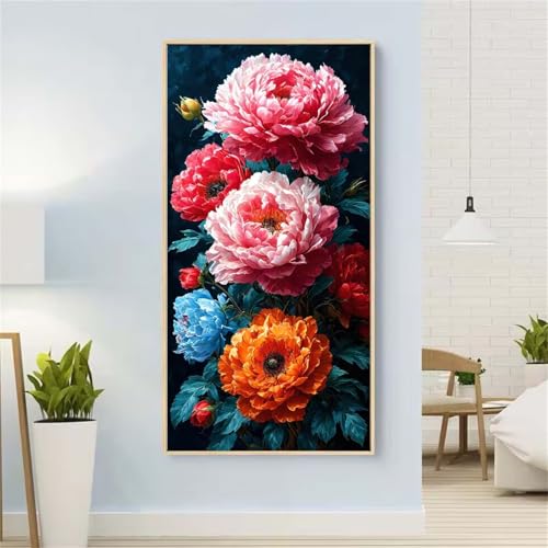 Pfingstrose Diamond Painting Groß xxl 100x200 cm Diamond Painting Anlage Diamond Painting Erwachsene, 5D Diamant Painting Bilder Kinder, Mosaikherstellung, Geschenke für Home Wand Décor Aesthetic von Yeefion