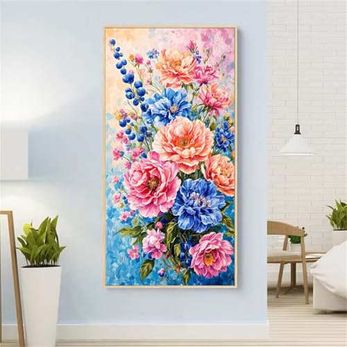 Pfingstrose Diamond Painting Groß xxl 100x200 cm Diamond Painting Blume Diamond Painting Erwachsene, 5D Diamant Painting Bilder Kinder, Mosaikherstellung, Home Wand Décor Aesthetic,Geschenke für Damen von Yeefion