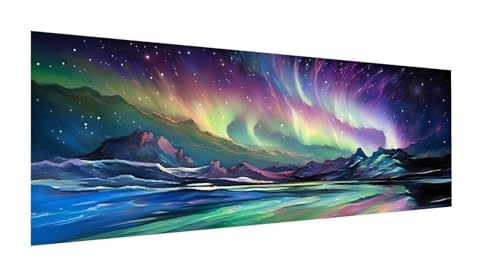 Polarlicht Diamond Painting Erwachsene Groß 270x90cm,Diamant Painting Bilder Landschaft Diamond Painting Kinder,Full DIY Diamant Kunst Malerei Stickerei Set,für Zuhause Wanddekoration,Geschenk YF-13 von Yeefion