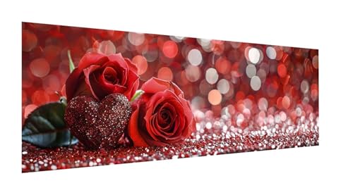 Rose Diamond Painting Erwachsene Groß 270x90cm, Diamant Painting Bilder Blumen Diamond Painting Kinder, Full DIY Diamant Kunst Malerei Stickerei Set, für Zuhause Wanddekoration, Geschenk Mädchen YF-41 von Yeefion