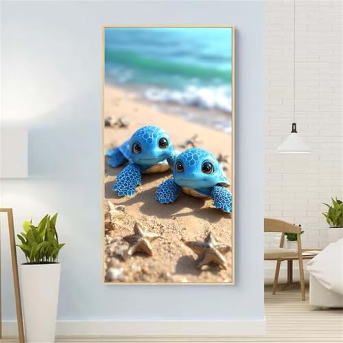 SchildkröTe Diamond Painting Groß xxl 100x200 cm Diamond Painting Strand Diamond Painting Erwachsene, 5D Diamant Painting Bilder Kinder, Mosaikherstellung, Geschenke für Home Wand Décor Aesthetic von Yeefion