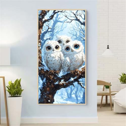 Schnee Diamond Painting Groß xxl 70x140 cm Diamond Painting Tier Diamond Painting Erwachsene, 5D Diamant Painting Bilder Kinder, Mosaikherstellung, für Home Wand Décor Aesthetic, Geschenke für Damen von Yeefion