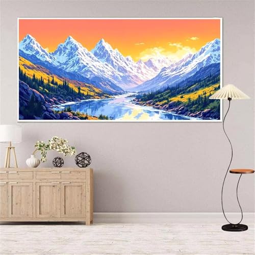 Schneeberg Diamond Painting Groß xxl 100x220 cm Diamond Painting Baum Diamond Painting Erwachsene, 5D Diamant Painting Bilder Kinder, Mosaikherstellung, Home Wand Décor Aesthetic, Geschenke für Damen von Yeefion