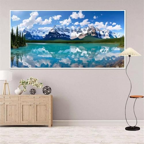 Schneeberg Diamond Painting Groß xxl 35x70 cm Diamond Painting See Diamond Painting Erwachsene, 5D Diamant Painting Bilder Kinder, Mosaikherstellung, für Home Wand Décor Aesthetic, Geschenke für Damen von Yeefion