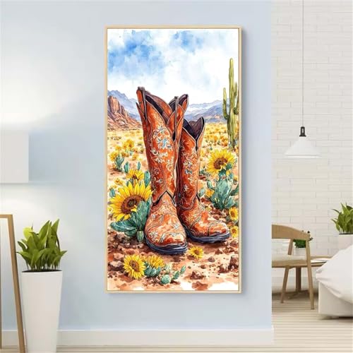 Schuh Diamond Painting Groß xxl 100x200 cm Diamond Painting Sonnenblume Diamond Painting Erwachsene, 5D Diamant Painting Bilder Kinder, Mosaikherstellung, Home Wand Décor Aesthetic,Geschenke für Damen von Yeefion