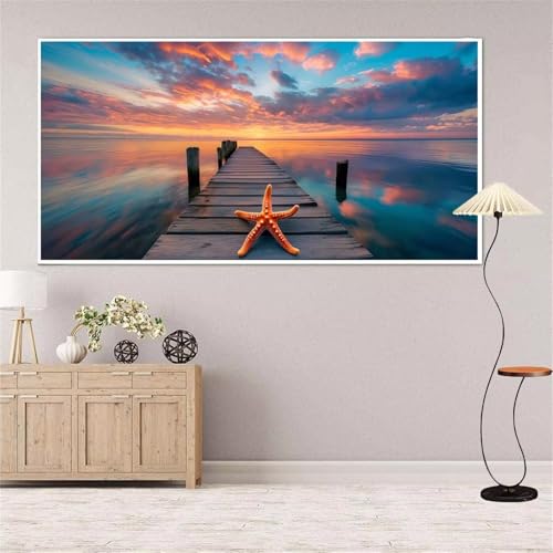 Seestern Diamond Painting Groß xxl 100x200 cm Diamond Painting Landschaft Diamond Painting Erwachsene, 5D Diamant Painting Bilder Kinder, Mosaikherstellung, Geschenke für Home Wand Décor Aesthetic von Yeefion