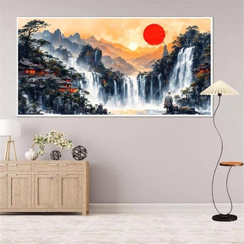 Sonne Diamond Painting Groß xxl 35x70 cm Diamond Painting Fallen Diamond Painting Erwachsene, 5D Diamant Painting Bilder Kinder, Mosaikherstellung, für Home Wand Décor Aesthetic, Geschenke für Damen von Yeefion