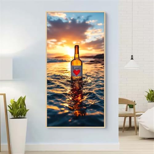 Sonnenuntergang Diamond Painting Groß xxl 100x200 cm Diamond Painting Flasche Diamond Painting Erwachsene, 5D Diamant Painting Bilder Kinder, Mosaikherstellung, Geschenke für Home Wand Décor Aesthetic von Yeefion