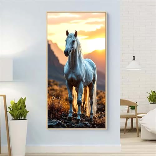 Sonnenuntergang Diamond Painting Groß xxl 100x200 cm Diamond Painting Pferd Diamond Painting Erwachsene, 5D Diamant Painting Bilder Kinder, Mosaikherstellung, Geschenke für Home Wand Décor Aesthetic von Yeefion