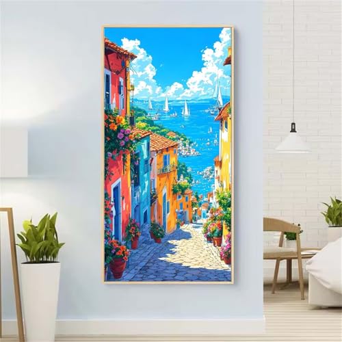 Stadt Diamond Painting Groß xxl 100x200 cm Diamond Painting Meer Diamond Painting Erwachsene, 5D Diamant Painting Bilder Kinder, Mosaikherstellung, für Home Wand Décor Aesthetic, Geschenke für Damen von Yeefion