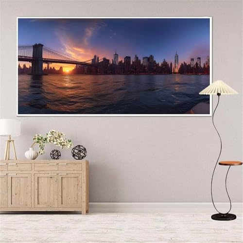 Stadt Diamond Painting Groß xxl 100x220 cm Diamond Painting Landschaft Diamond Painting Erwachsene, 5D Diamant Painting Bilder Kinder, Mosaikherstellung, Home Wand Décor Aesthetic, Geschenke für Damen von Yeefion