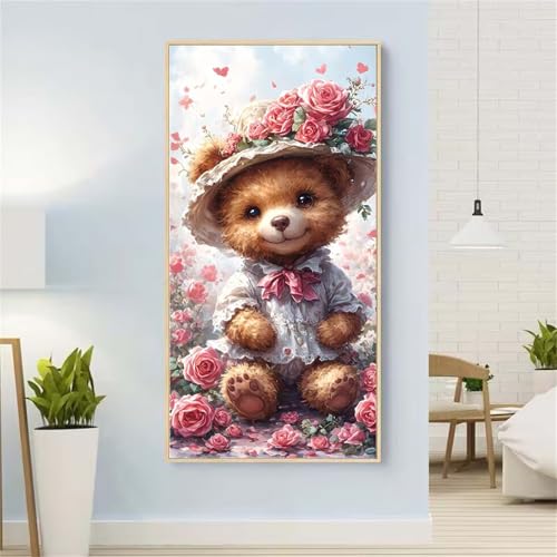 Tragen Diamond Painting Groß xxl 55x110 cm Diamond Painting Rose Diamond Painting Erwachsene, 5D Diamant Painting Bilder Kinder, Mosaikherstellung, für Home Wand Décor Aesthetic, Geschenke für Damen von Yeefion