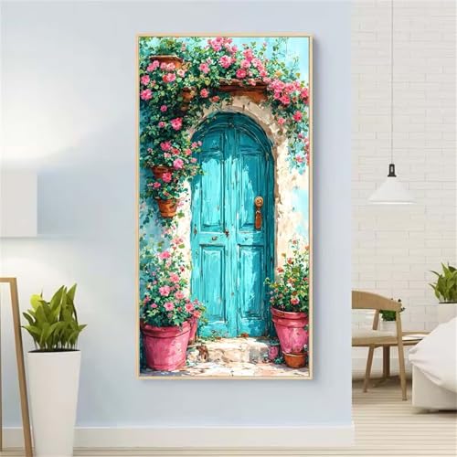 TüR Diamond Painting Groß xxl 100x200 cm Diamond Painting Blume Diamond Painting Erwachsene, 5D Diamant Painting Bilder Kinder, Mosaikherstellung, für Home Wand Décor Aesthetic, Geschenke für Damen von Yeefion