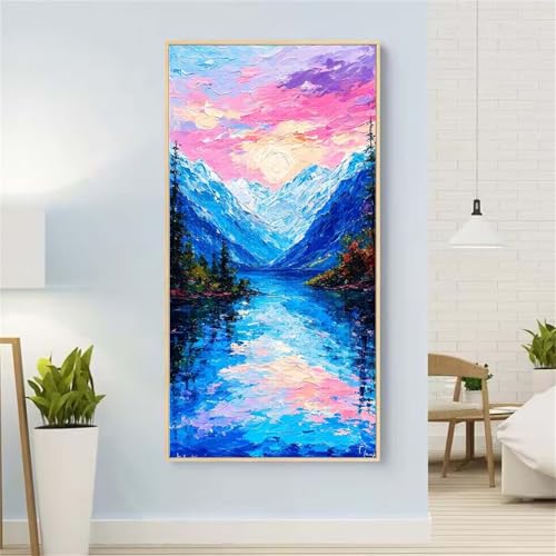 Wald Diamond Painting Groß xxl 100x200 cm Diamond Painting Berg Diamond Painting Erwachsene, 5D Diamant Painting Bilder Kinder, Mosaikherstellung, für Home Wand Décor Aesthetic, Geschenke für Damen von Yeefion