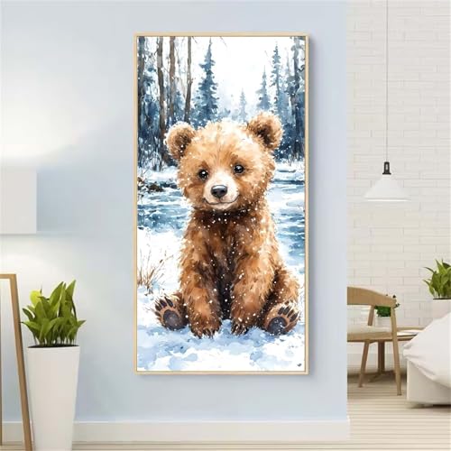 Winter Diamond Painting Groß xxl 55x110 cm Diamond Painting Tragen Diamond Painting Erwachsene, 5D Diamant Painting Bilder Kinder, Mosaikherstellung, für Home Wand Décor Aesthetic, Geschenke für Damen von Yeefion