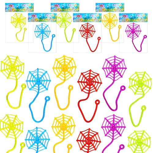 Yeefunjoy 30 Stück Sticky Spinnennetz für Kinder Set Ideal als Mitgebsel Kindergeburtstag für Mädchen Jungen Giveaways Gastgeschenke Partygeschenke Weihnachten Halloween Party Zubehör Party Deko von Yeefunjoy