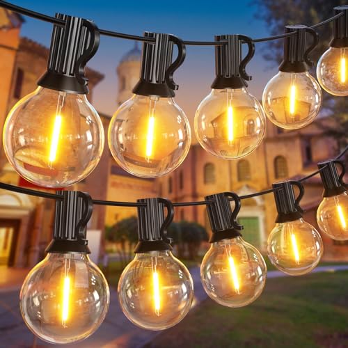 Yeeklab LED Lichterkette Außen, 30M Lichterkette Led Außen Strom Outdoor strom mit 50+2 Stk Warmweiße G40 Glühbirnen Plastik, IP45 Wasserdicht Innen/Außen Lichterketten für Garten, Terrasse, Partys von Yeeklab