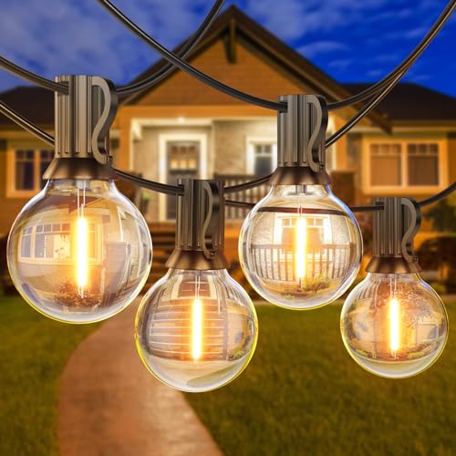 Yeeklab Lichterkette Außen 45M, Outdoor Lichterkette Strom mit 75+2 G40 LED Glühbirnen, Warmweiße 2700K Lichterkette Glühbirnen Wasserdicht für Garten Terrasse Partys von Yeeklab