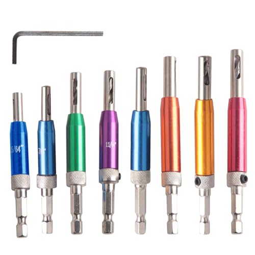 Scharnierbohrer-Set, selbstzentrierende HSS-Bohrer, 6,35 mm Sechskantschaft, Scharnierbohrer-Bit-Führungs-Set mit Schraubenschlüssel, Holzbearbeitung, Lochbohrung für Scharniere, Hardware, Schrank Scharnierbohrer-Set, selbstzentrierende HSS-Bohrer, 6,35 mm Sechskantschaft, Scharnierbohrer-Bit-Führungs-Set mit Schraubenschlüssel, Holzbearbeitung, Lochbohrung für Scharniere, Hardware, Schrank von Yeeliv