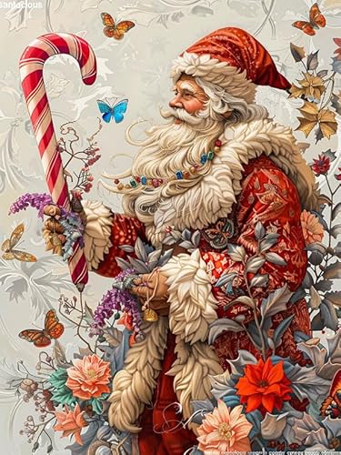 Yeerum DIY Diamond Painting Zubehör Weihnachtsmann Full Set, 5D Malerei Diamant Painting Bilder Weihnachtstag Kristallstickerei Kreuzstich Home Schlafzimmer Büro Wanddekoration 30x40cm von Yeerum