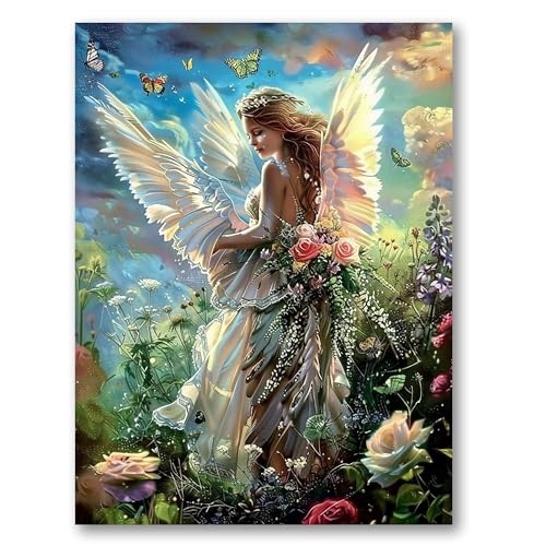 Yeerumo DIY Diamond Painting Zubehör Engel Mädchen Full Set, 5D Malerei Diamant Painting Bilder Kristallstickerei Kreuzstich Home Schlafzimmer Büro Wanddekoration 30x40cm von Yeerumo