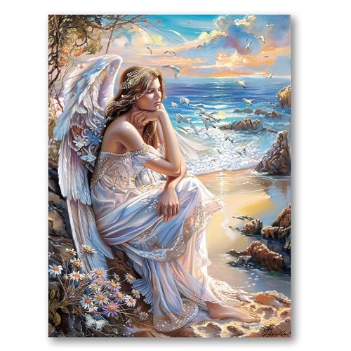 Yeerumo DIY Diamond Painting Zubehör Engel Mädchen Full Set, 5D Malerei Diamant Painting Bilder Kristallstickerei Kreuzstich Home Schlafzimmer Büro Wanddekoration 30x40cm von Yeerumo