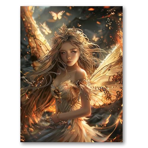 Yeerumo DIY Diamond Painting Zubehör Engel Mädchen Full Set, 5D Malerei Diamant Painting Bilder Kristallstickerei Kreuzstich Home Schlafzimmer Büro Wanddekoration 30x40cm von Yeerumo