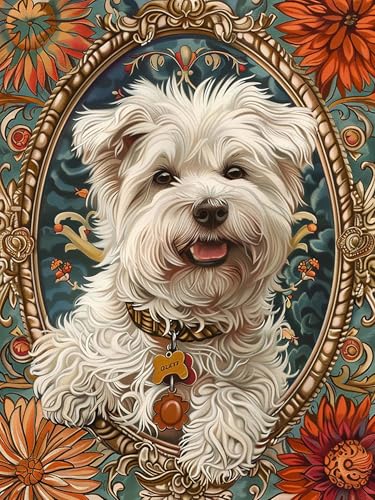 Yeerumo DIY Diamond Painting Zubehör Hund Full Set, 5D Malerei Diamant Painting Bilder Tier Kristallstickerei Kreuzstich Home Schlafzimmer Büro Wanddekoration 30x40cm von Yeerumo