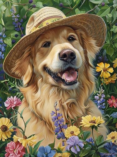 Yeerumo DIY Diamond Painting Zubehör Hund Full Set, 5D Malerei Diamant Painting Bilder Tier Kristallstickerei Kreuzstich Home Schlafzimmer Büro Wanddekoration 30x40cm von Yeerumo