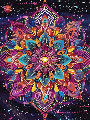 Yeerumo DIY Diamond Painting Zubehör Mandala-Blume Full Set, 5D Malerei Diamant Painting Bilder Blume Kristallstickerei Kreuzstich Home Schlafzimmer Büro Wanddekoration 30x40cm von Yeerumo