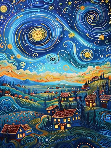 Yeerumo DIY Diamond Painting Zubehör Sternenhimmel Full Set, 5D Malerei Diamant Painting Bilder Landschaft Kristallstickerei Kreuzstich Home Schlafzimmer Büro Wanddekoration 30x40cm von Yeerumo