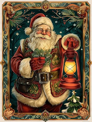 Yeerumo DIY Diamond Painting Zubehör Weihnachtsmann Full Set, 5D Malerei Diamant Painting Bilder Weihnachten Kristallstickerei Kreuzstich Home Schlafzimmer Büro Wanddekoration 30x40cm von Yeerumo