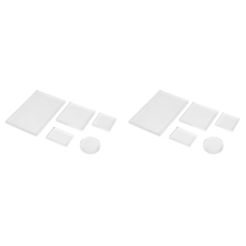 Yeihhtuk 10 StüCk Klarer Stempel Acrylblock Set für Transparente Acryl Stempel Pad DIY Scrapbooking Klare Acryl Display Riser StäNder von Yeihhtuk