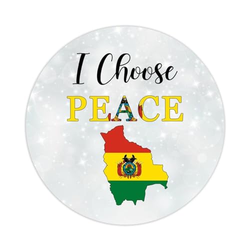 Bolivien-Flagge "I Choose Peace-Etiketten", Bolivien-Aufkleber für Laptop, Umschlag, Versiegelung, Glas, Wasserflaschen, Geschenktüten, Dekoration, Hochzeit, Weihnachten, Urlaub, Party, Geschenke, 7,6 von Yelolyio