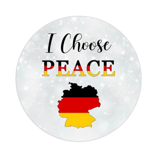 Deutschland Flagge I Choose Peace Round Label Sticker 4 Inch Stickers for Notebook Stickers Germany Decal for Suitcase Computer Vinyl Decals Set of 50 Gifts for Friend von Yelolyio