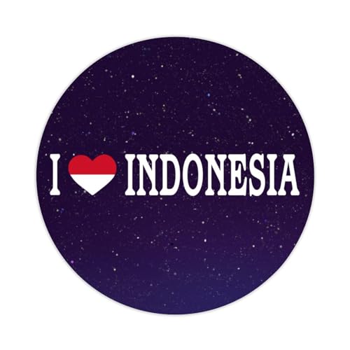 I Love Indonesia Round Label Sticker 1.5 Inch Stickers for Notebook Stickers Indonesia Flag Heart Shape Decal for Suitcase Computer Vinyl Decals Set of 50 Gifts for Friend von Yelolyio