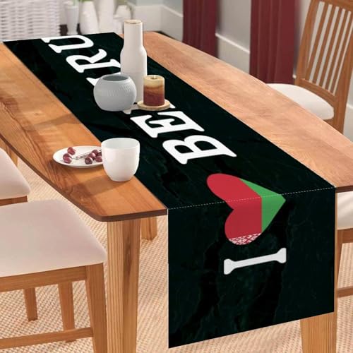 I Love Weißrussland Tischläufer, Weißrussland-Flagge, Couchtischläufer, Feiertags-Tischdekoration für Küche, Esstisch, Dekoration für Zuhause, Party, Dekoration, 35,6 x 183,9 cm I Love Weißrussland Tischläufer, Weißrussland-Flagge, Couchtischläufer, Feiertags-Tischdekoration für Küche, Esstisch, Dekoration für Zuhause, Party, Dekoration, 35,6 x 183,9 cm von Yelolyio
