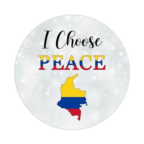 Kolumbien Flagge I Choose Peace Round Label Sticker 1.5 Inch Stickers for Notebook Stickers Colombia Decal for Suitcase Computer Vinyl Decals Set of 50 Gifts for Friend von Yelolyio