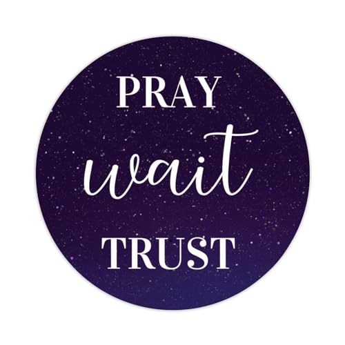 Pray Wait Trust Runde Etikettenaufkleber 7,6 cm Aufkleber für Notizbuch, Aufkleber, motivierendes Zitat, Aufkleber für Koffer, Computer, Vinyl-Aufkleber, Set mit 50 Stück, Geschenke für Freunde von Yelolyio