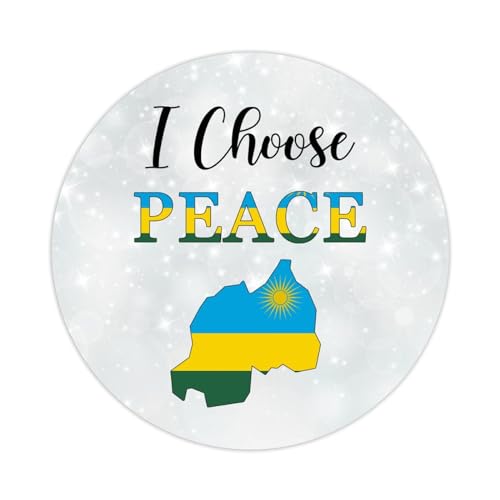 Runde Etiketten-Aufkleber, 10,2 cm, Ruanda-Flagge, "I Choose Peace", Ruanda-Aufkleber, Geschenkanhänger, Dekoration für Laptop, Umschläge, Dichtungen, Wasserflasche, Karte, Geschenktüten, Verpackung, von Yelolyio