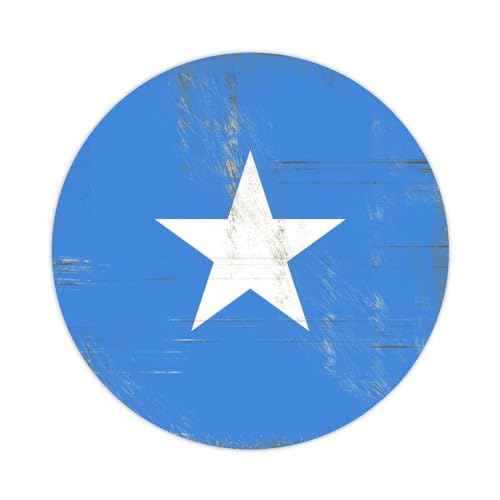 Runde Etiketten-Aufkleber, 10,2 cm, Vintage, Somalia-Flagge, Aufkleber, Geschenkanhänger, Dekoration für Laptop, Umschläge, Wasserflasche, Karte, Geschenktüten, Verpackung, 50 Stück von Yelolyio