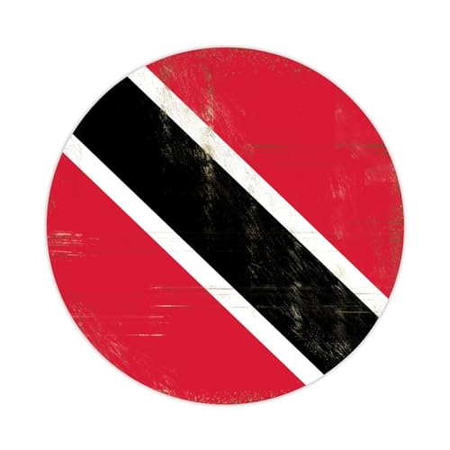 Runde Etiketten-Aufkleber, 10,2 cm, Vintage-Stil, Trinidad und Tobago, Nationalflagge, Aufkleber, Geschenkanhänger, Dekoration für Laptop, Umschläge, Dichtungen, Wasserflasche, Karte, Geschenktüten, von Yelolyio