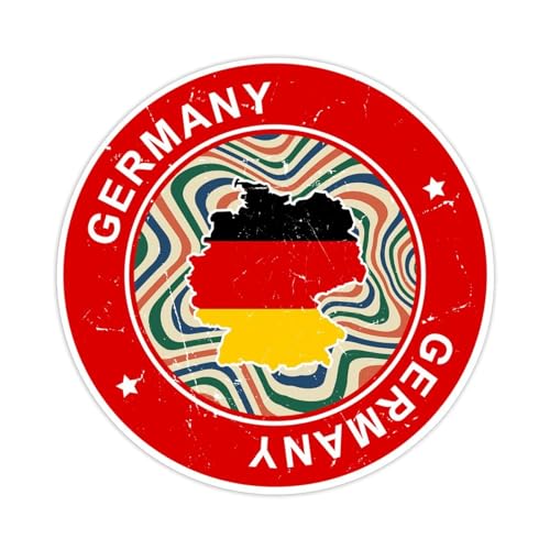 Runde Etiketten-Aufkleber, 3,8 cm, Deutschland-Flagge, Landkarte, Aufkleber, Geschenkanhänger, Dekoration für Laptop, Umschläge, Dichtungen, Wasserflasche, Karte, Geschenktüten, Verpackung, 50 Stück von Yelolyio