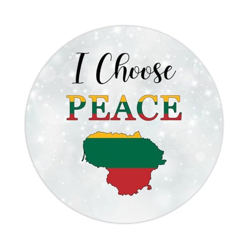 Runde Etiketten-Aufkleber, 3,8 cm, Litauen-Flagge, "I Choose Peace-Aufkleber", Litauen-Aufkleber, Geschenkanhänger, Dekoration für Laptop, Umschläge, Dichtungen, Wasserflasche, Karte, Geschenktüten, von Yelolyio