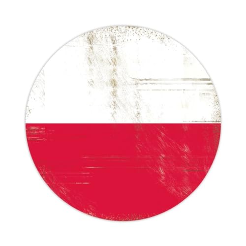 Runde Etiketten-Aufkleber, 3,8 cm, Vintage-Stil, Polen, Nationalflagge, Aufkleber, Geschenkanhänger, Dekoration für Laptop, Umschläge, Wasserflasche, Karte, Geschenktüten, Verpackung, 50 Stück von Yelolyio