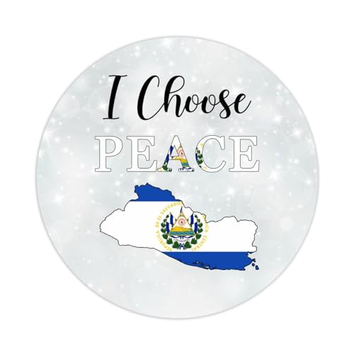 Runde Etiketten-Aufkleber, 7,6 cm, Motiv: El Salvador Flagge I Choose Peace, Aufkleber El Salvador, Geschenkanhänger, Dekoration für Laptop, Umschläge, Dichtungen, Wasserflasche, Karte, Geschenktüten, von Yelolyio