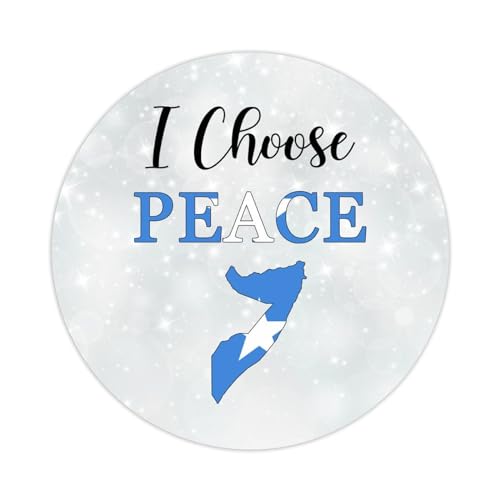 Runde Etiketten-Aufkleber, Somalia-Flagge, 3,8 cm, Aufschrift "I Choose Peace", Somalia-Aufkleber, Geschenkanhänger, Dekoration für Laptop, Umschläge, Dichtungen, Wasserflasche, Karte, Geschenktüten, von Yelolyio